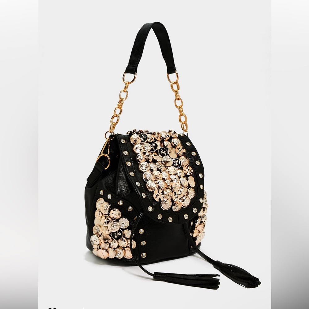 Embellished button backpack